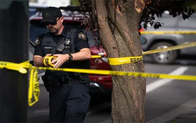 Delivery van catches fire in Washington DC, black smoke visible for miles