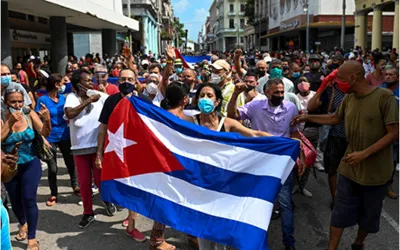 Cubans rally against power blackouts in rare street protest