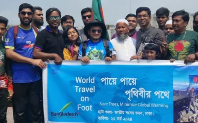 Bangladeshi hiker sets out on world tour while fasting