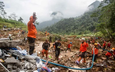Indonesia Landslide: Rescuers Search for Survivors, Death Toll Reaches 19