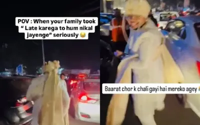 Viral video: Groom runs through traffic to catch his ‘Barat’ Netizens can't stop laughing