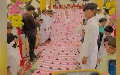 Viral Video: Groom wears 30-foot-long currency garland
