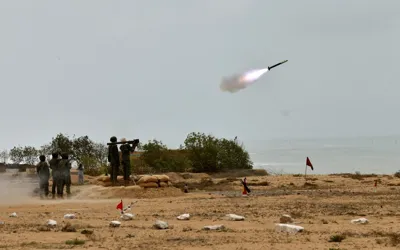 Pakistan Navy successfully test fires land-to air FN-6 missile