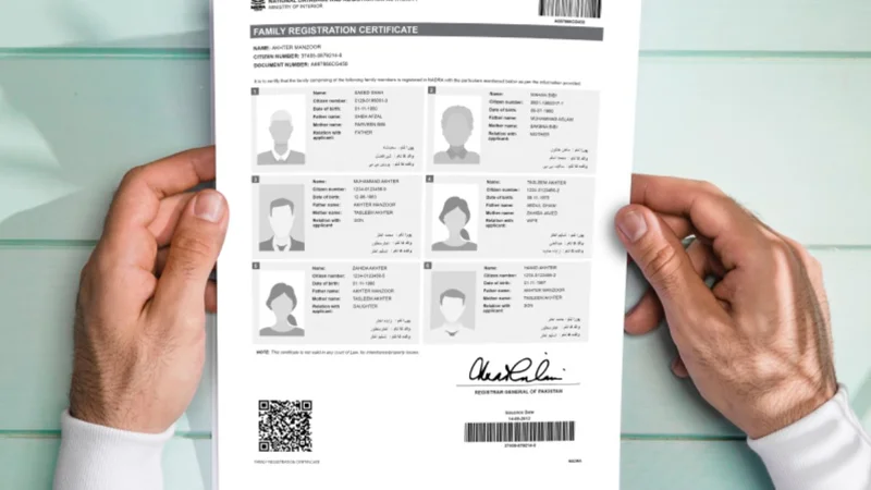 NADRA Family Registration Certificate fee