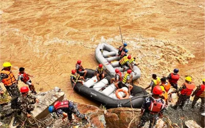 Nepal landslide: Rescuers retrieve 11 bodies after two buses swept into River