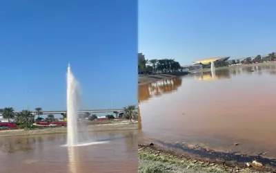 Dubai tea-colored pond water near Emirates mall raises people's concerns