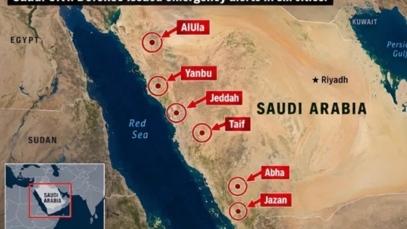 Saudi Arabia sends danger alerts to residents in several cities