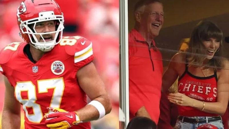 Travis Kelce sets NFL record as Taylor Swift cheers