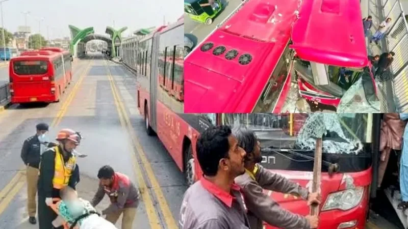 Lahore Metro bus collision at Azadi Station leaves 10 injured