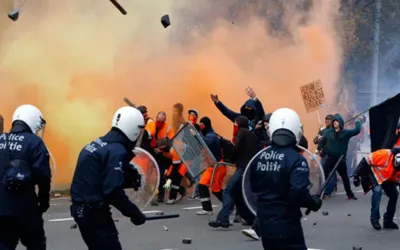 Belgium student protests lead to 107 arrests in Liege