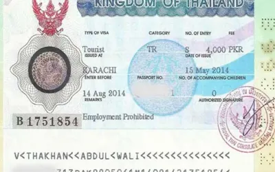 Thailand visit visa fee update from Pakistan - September 2024
