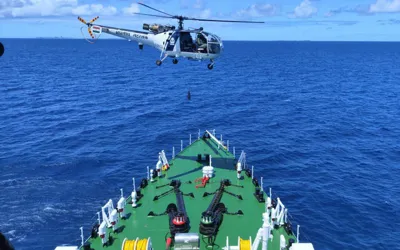 India searches for coast guard crew after helicopter crash