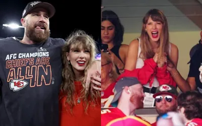 Taylor Swift jokes about 'Photobombing' herself while Celebrating Travis Kelce's success
