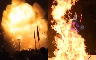 India: Massive explosion of “Ravan Dahan” creates a Mushroom cloud