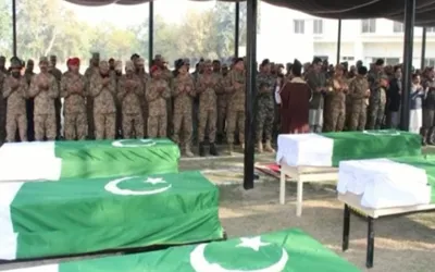 Funeral prayers held for soldiers martyred in South Waziristan attack