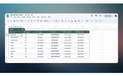 Google Sheets now has Microsoft Excel's one-click tables