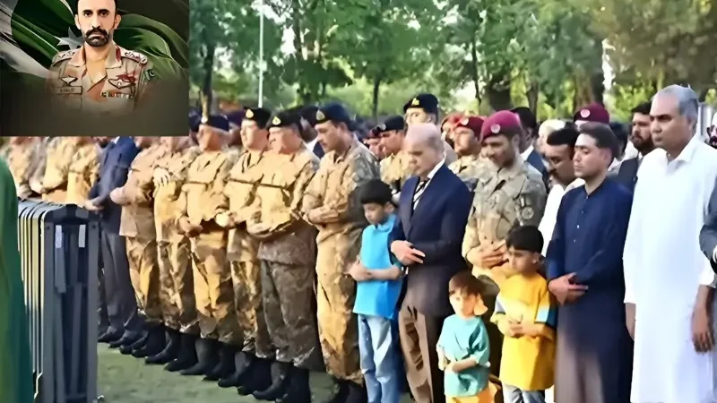 Funeral prayer of Lieutenant Colonel Khalid Hussain Shaheed offered today at Chaklala Garrison
