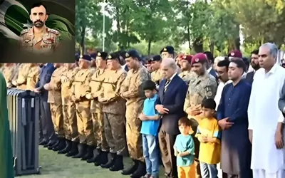 Funeral prayer of Lieutenant Colonel Khalid Hussain Shaheed offered today at Chaklala Garrison