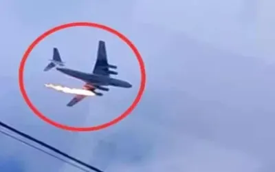 Russian military transport plane crashes